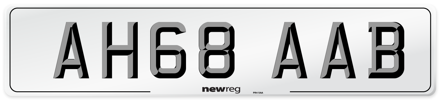 AH68 AAB Number Plate from New Reg
